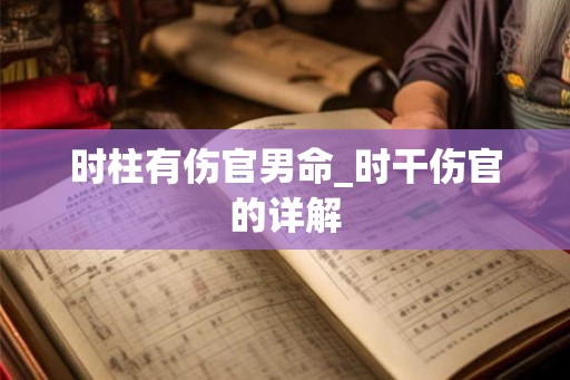 时柱有伤官男命_时干伤官的详解