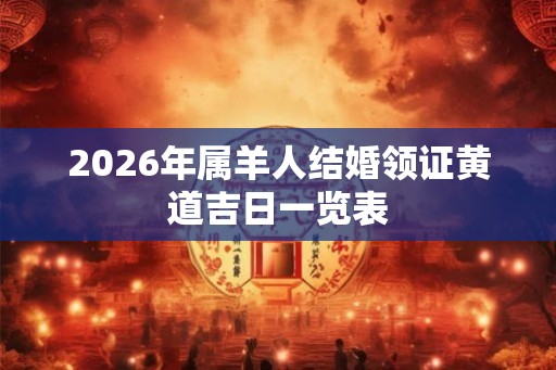 2026年属羊人结婚领证黄道吉日一览表