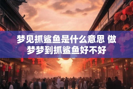 梦见抓鲨鱼是什么意思 做梦梦到抓鲨鱼好不好