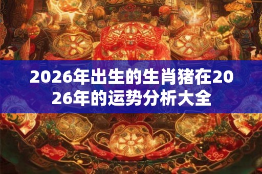 2026年出生的生肖猪在2026年的运势分析大全