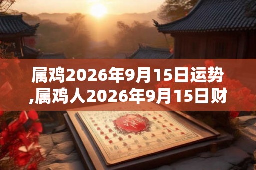 属鸡2026年9月15日运势,属鸡人2026年9月15日财运,生肖鸡2026年9月15日运势