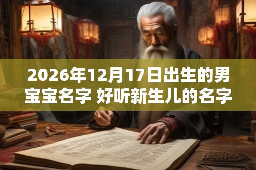 2026年12月17日出生的男宝宝名字 好听新生儿的名字