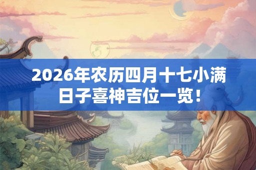 2026年农历四月十七小满日子喜神吉位一览！
