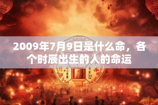 2009年7月9日是什么命，各个时辰出生的人的命运