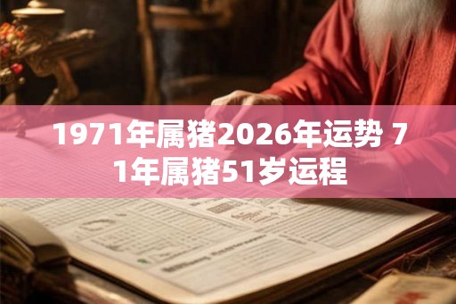1971年属猪2026年运势 71年属猪51岁运程