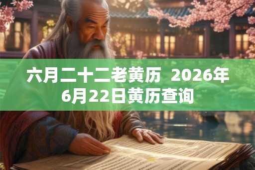 六月二十二老黄历  2026年6月22日黄历查询