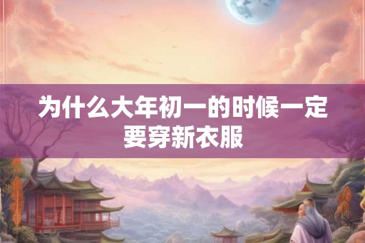 为什么大年初一的时候一定要穿新衣服 为什么大年初一的时候一定要穿新衣服