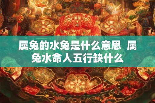 属兔的水兔是什么意思  属兔水命人五行缺什么