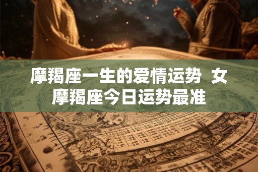 摩羯座一生的爱情运势 女摩羯座今日运势最准 摩羯座一生的爱情运势 女摩羯座今日运势最准