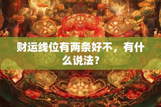 财运线位有两条好不，有什么说法？