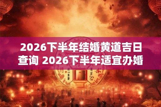 2026下半年结婚黄道吉日查询 2026下半年适宜办婚礼的生肖 2026下半年结婚黄道吉日查询 2026下半年适宜办婚礼的生肖