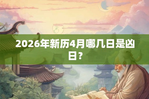 2026年新历4月哪几日是凶日? 2026年新历4月哪几日是凶日?
