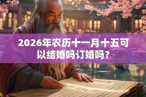 2026年农历十一月十五可以结婚吗订婚吗？