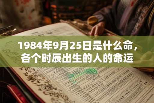 1984年9月25日是什么命，各个时辰出生的人的命运