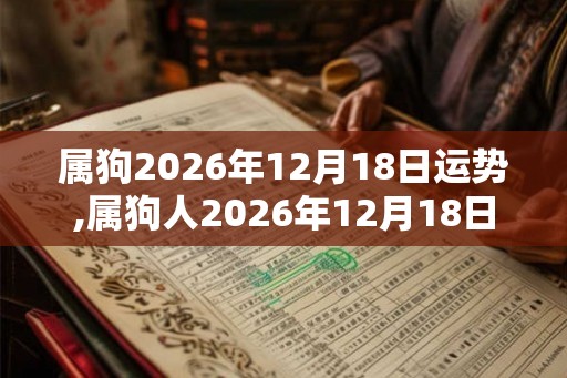 属狗2026年12月18日运势,属狗人2026年12月18日财运,生肖狗2026年12月18日运势