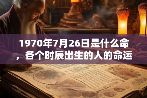 1970年7月26日是什么命，各个时辰出生的人的命运