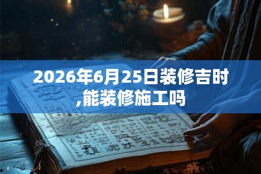 2026年6月25日装修吉时,能装修施工吗