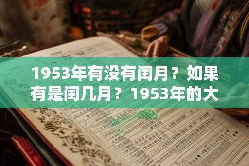 1953年有没有闰月？如果有是闰几月？1953年的大事件有哪些？