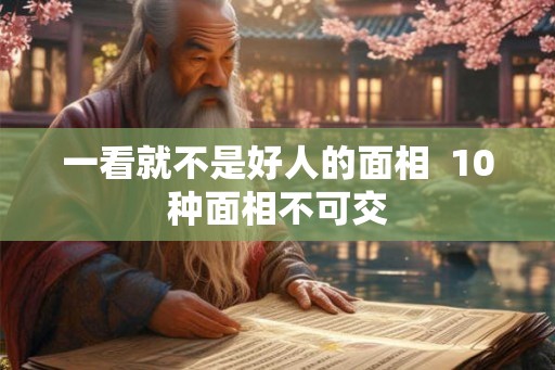 一看就不是好人的面相  10种面相不可交