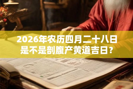 2026年农历四月二十八日是不是剖腹产黄道吉日？