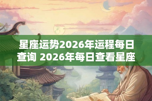 星座运势2026年运程每日查询 2026年每日查看星座运程如何