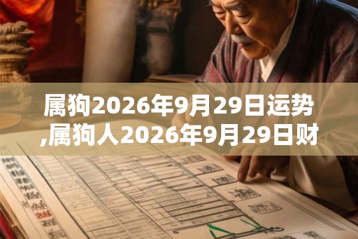 属狗2026年9月29日运势,属狗人2026年9月29日财运,生肖狗2026年9月29日运势