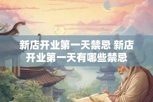 新店开业第一天禁忌 新店开业第一天有哪些禁忌