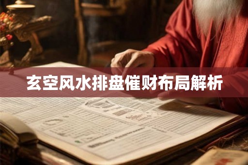 玄空风水排盘催财布局解析 玄空风水排盘催财布局解析