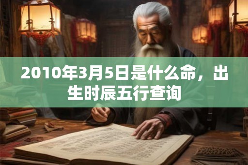 2010年3月5日是什么命，出生时辰五行查询