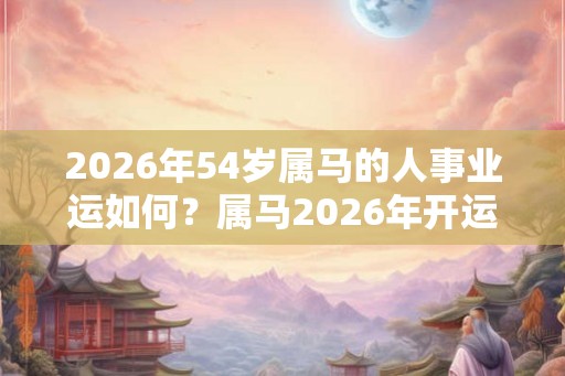 2026年54岁属马的人事业运如何？属马2026年开运方位？