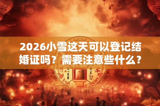 2026小雪这天可以登记结婚证吗？需要注意些什么？