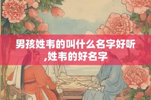 男孩姓韦的叫什么名字好听,姓韦的好名字