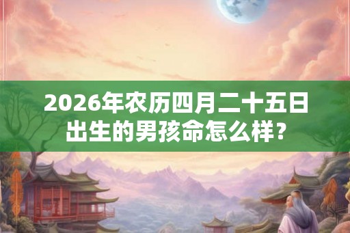 2026年农历四月二十五日出生的男孩命怎么样？