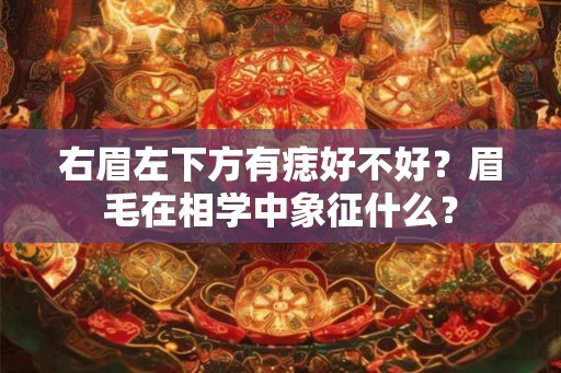 右眉左下方有痣好不好？眉毛在相学中象征什么？