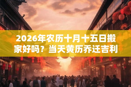 2026年农历十月十五日搬家好吗？当天黄历乔迁吉利吗