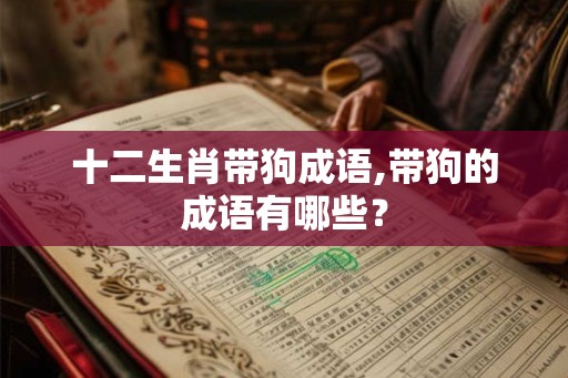 十二生肖带狗成语,带狗的成语有哪些？