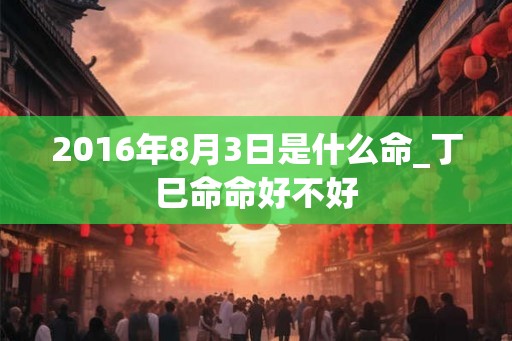 2016年8月3日是什么命_丁巳命命好不好
