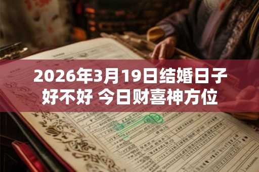2026年3月19日结婚日子好不好 今日财喜神方位