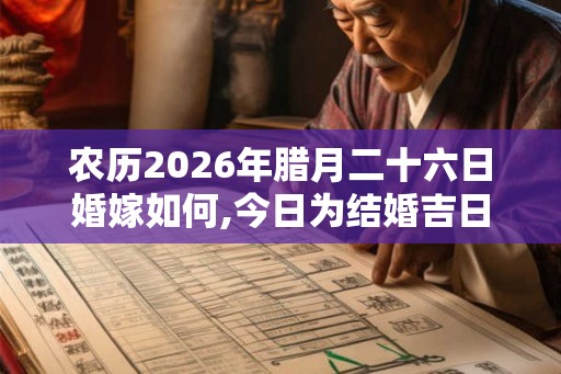 农历2026年腊月二十六日婚嫁如何,今日为结婚吉日 农历2026年腊月二十六日婚嫁如何,今日为结婚吉日