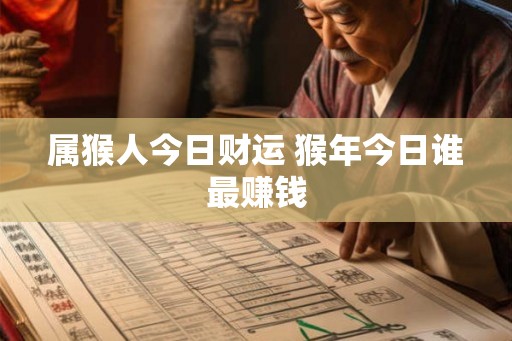属猴人今日财运 猴年今日谁最赚钱