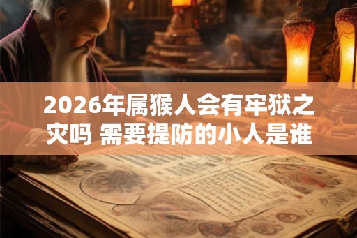 2026年属猴人会有牢狱之灾吗 需要提防的小人是谁