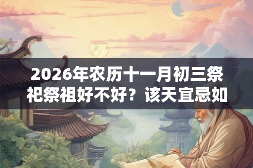 2026年农历十一月初三祭祀祭祖好不好？该天宜忌如何？