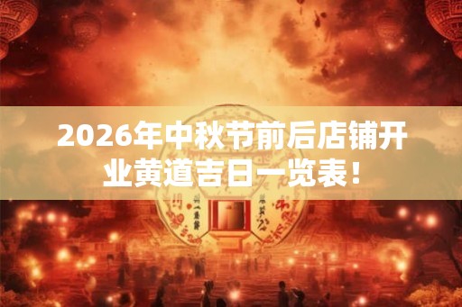 2026年中秋节前后店铺开业黄道吉日一览表！
