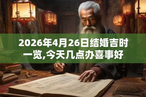 2026年4月26日结婚吉时一览,今天几点办喜事好