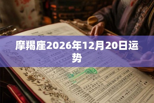 摩羯座2026年12月20日运势