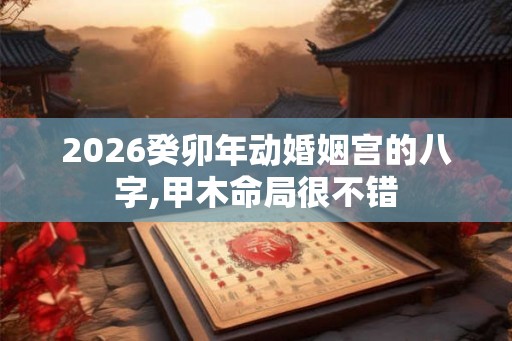 2026癸卯年动婚姻宫的八字,甲木命局很不错