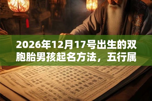 2026年12月17号出生的双胞胎男孩起名方法，五行属什么