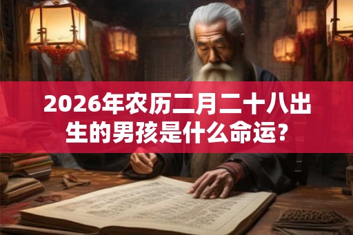 2026年农历二月二十八出生的男孩是什么命运？
