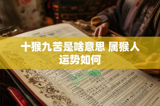 十猴九苦是啥意思 属猴人运势如何