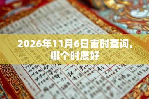 2026年11月6日吉时查询,哪个时辰好